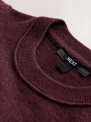 Burgundy Red - Supersoft Short Sleeve Knitted Jumper - Larawan 2 ng 3