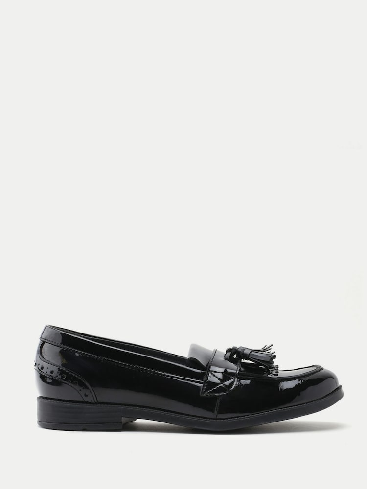 Start-Rite Black Sketch Slip-On Tassle Loafer Senior School Shoes - Image 1 of 6