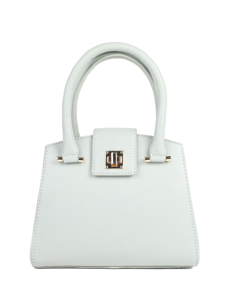 Jones Bootmaker Mint Green Whimsy Leather Top Handle Tote Bag - Image 1 of 5 Jones Bootmaker Mint Green Whimsy Leather Top Handle Tote Bag - Image 1 of 5