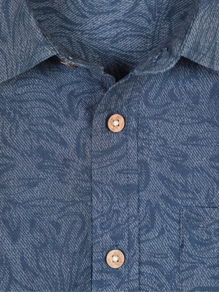 Mountain Warehouse Blue Tropical Printed Short Sleeved Shirt - Image 4 of 4