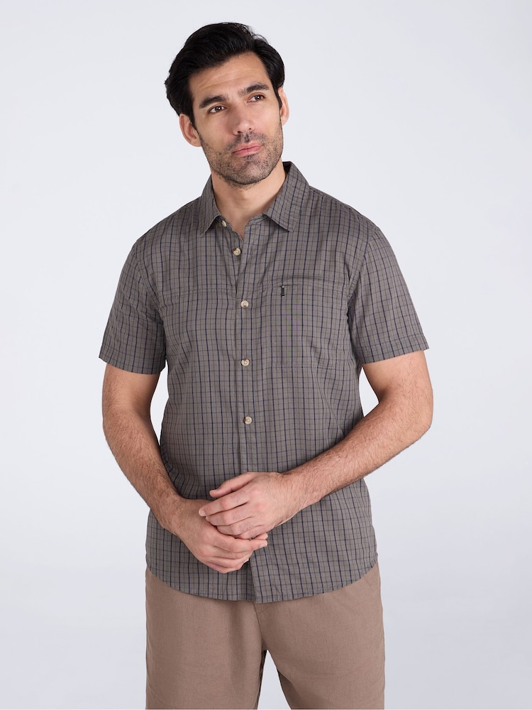 Mountain Warehouse Grey Holiday Short Sleeve Shirt - Image 1 of 4 Mountain Warehouse Grey Holiday Short Sleeve Shirt - Image 1 of 4