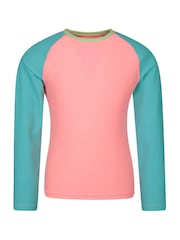 Mountain Warehouse Pink Quick Drying UV Max Long Sleeved Rash Vest - Image 1 of 4