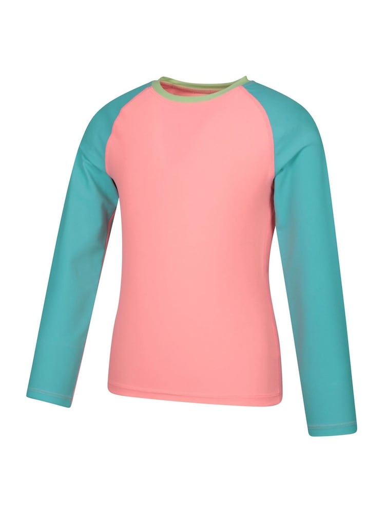 Mountain Warehouse Pink Quick Drying UV Max Long Sleeved Rash Vest - Image 2 of 4 Mountain Warehouse Pink Quick Drying UV Max Long Sleeved Rash Vest - Image 2 of 4