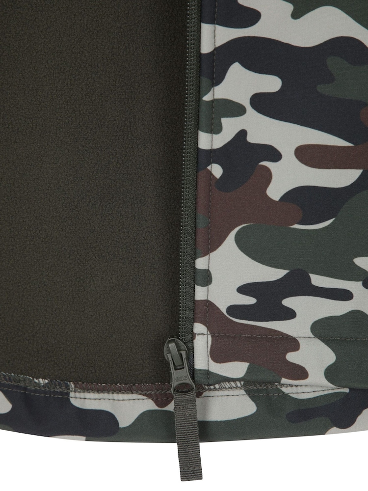 Mountain Warehouse Black Exodus Kids Printed Water Resistant Softshell Jacket - Image 4 of 4