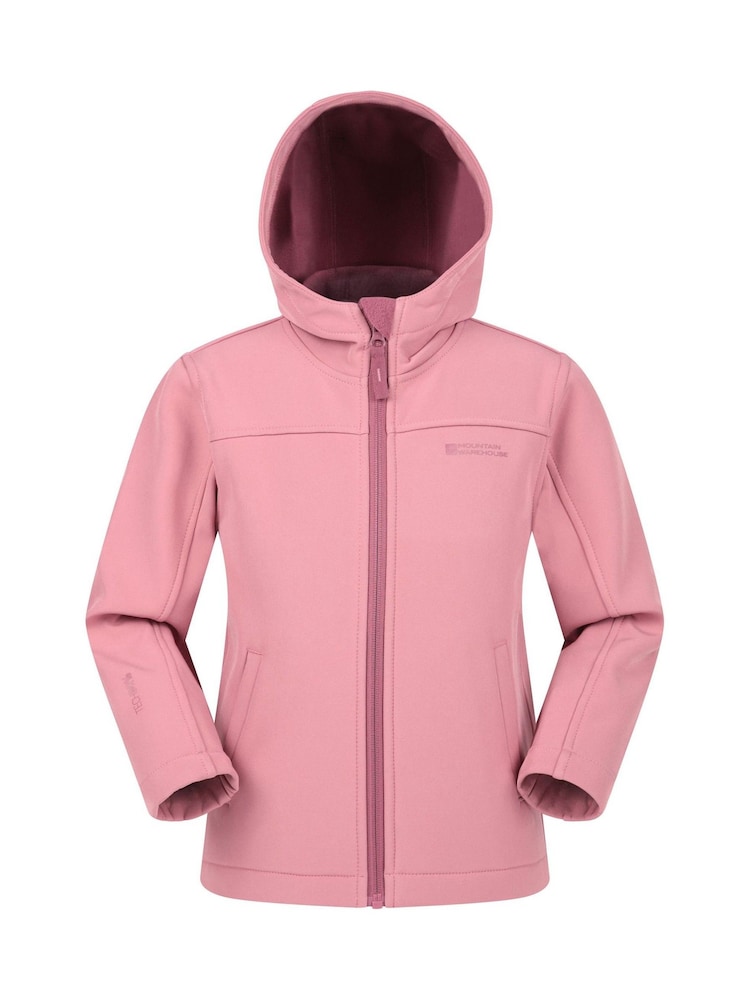 Mountain Warehouse Light Pink Exodus Kids Water Resistant Softshell Jacket - Image 1 of 6