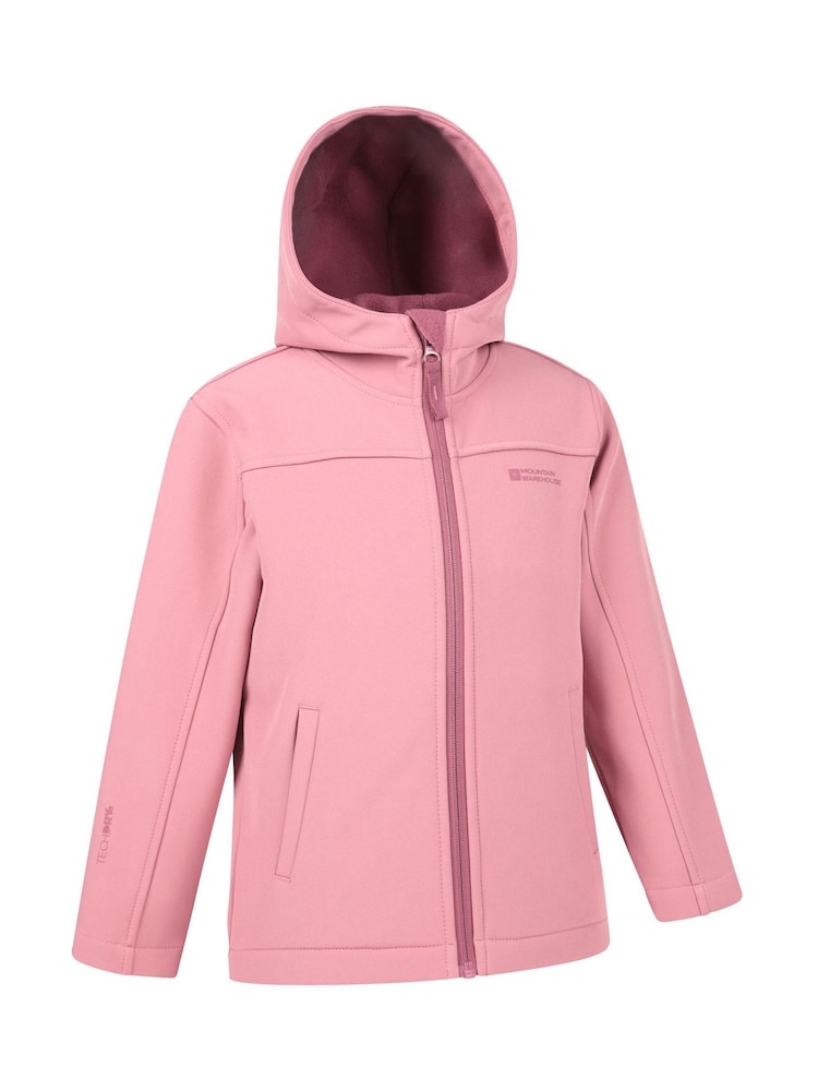Mountain Warehouse Light Pink Exodus Kids Water Resistant Softshell Jacket - Image 2 of 6