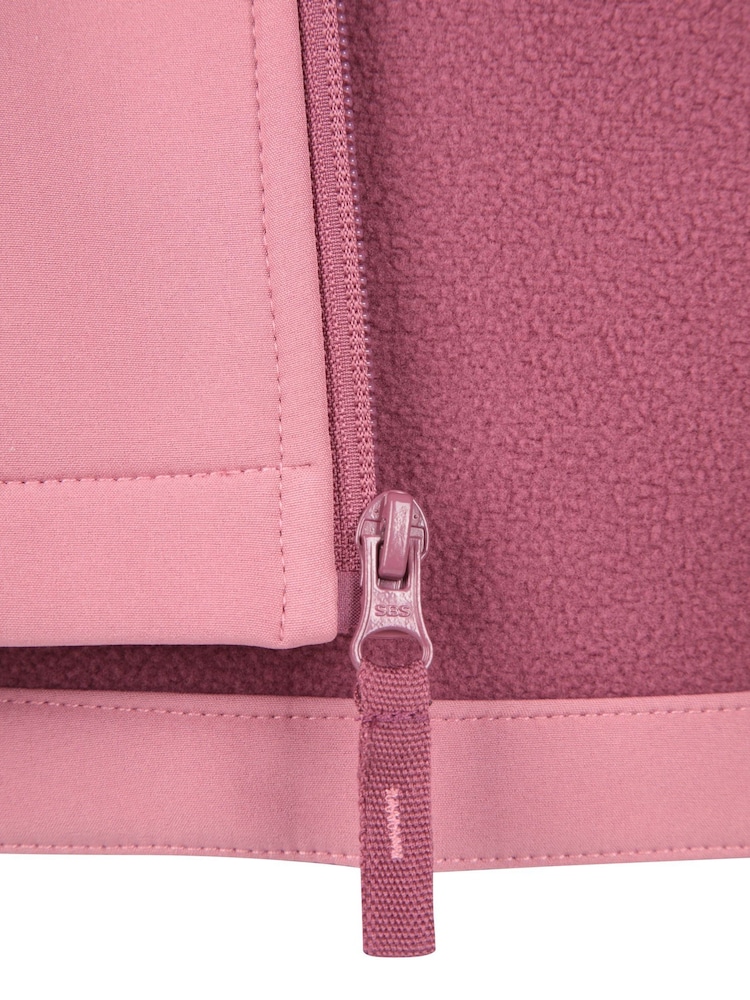 Mountain Warehouse Light Pink Exodus Kids Water Resistant Softshell Jacket - Image 6 of 6