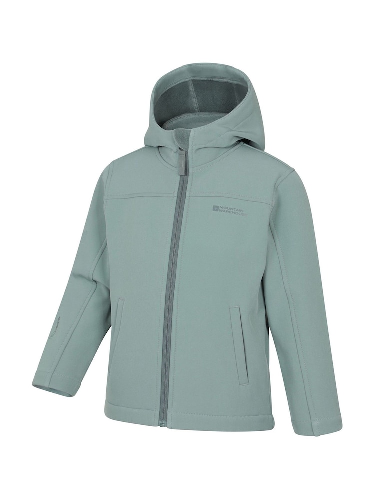 Mountain Warehouse Sage Green Exodus Kids Water Resistant Softshell Jacket - Image 2 of 6