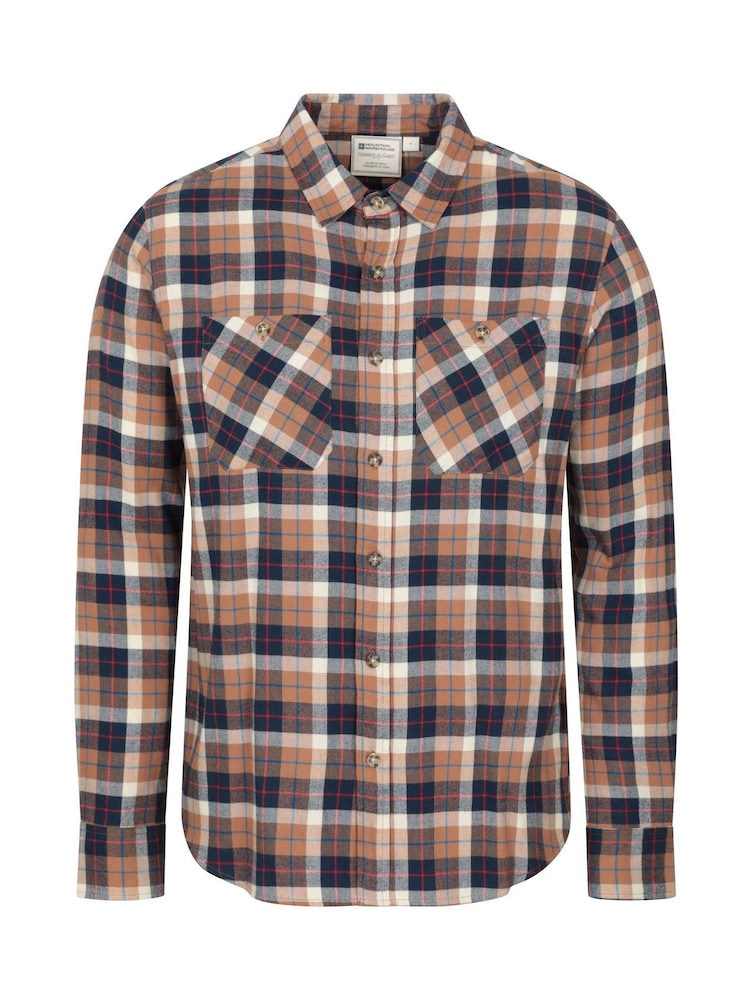 Mountain Warehouse Natural Maine Flannel Long Sleeve Shirt - Image 1 of 4 Mountain Warehouse Natural Maine Flannel Long Sleeve Shirt - Image 1 of 4