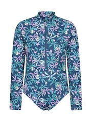 Mountain Warehouse Blue Mira Kids Rash Swimsuit - Image 1 of 4