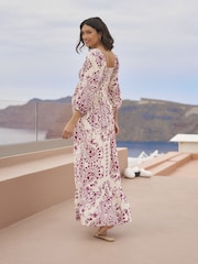 Seraphine Cream Shirred Bodice Maternity Maxi Dress - Image 6 of 9