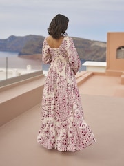 Seraphine Cream Shirred Bodice Maternity Maxi Dress - Image 8 of 9