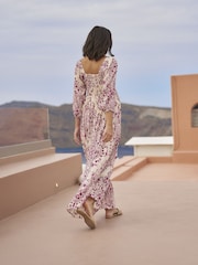 Seraphine Cream Shirred Bodice Maternity Maxi Dress - Image 9 of 9