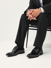 Black Wide Fit Patent Derby Shoes - Image 3 of 8
