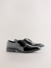 Black Wide Fit Patent Derby Shoes - Image 4 of 8