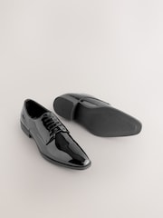 Black Wide Fit Patent Derby Shoes - Image 6 of 8