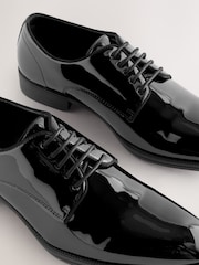 Black Wide Fit Patent Derby Shoes - Image 7 of 8