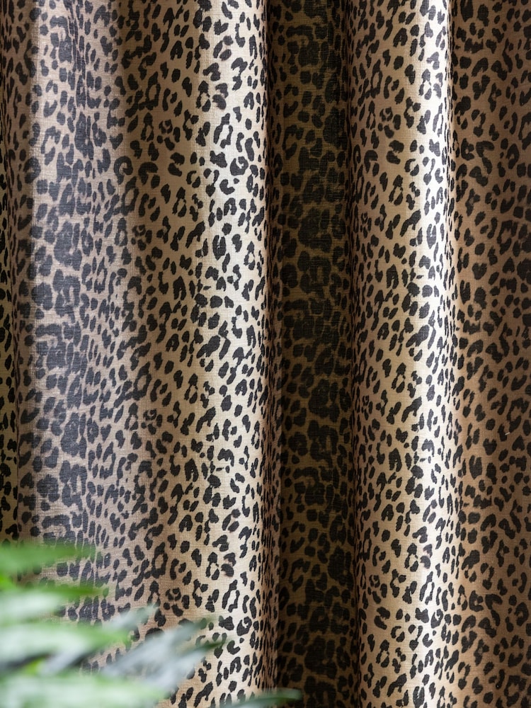 Rockett St George Leopard Love Pencil Pleat Blackout Curtains - Image 2 of 8