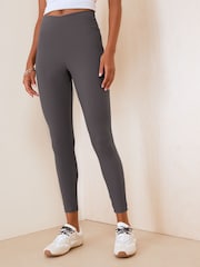 Friends Like These Charcoal Grey Studio Ribbed Wrap Over Yoga Leggings - Image 2 of 5