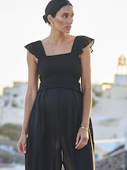 Seraphine Maternity Shirred Jumpsuit - תמונה 4 מתוך 7