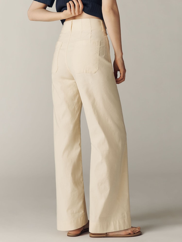 Кремовый - Широкие брюки Anthroplogy Maeve The Colette - Изображение 2 4