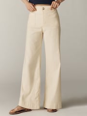 Кремовый - Широкие брюки Anthroplogy Maeve The Colette - Изображение 3 4