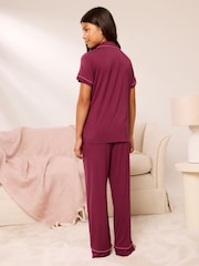 أحمر بورغندي - حزمة Lipsy Jersey Shirt And Long Leg بيجامات (5-16yrs) - صورة 4 من 4
