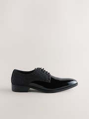 Black Glitter Panel Derby Shoes - Image 1 of 7