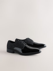 Black Glitter Panel Derby Shoes - Image 2 of 7