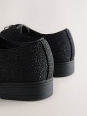 Black Glitter Panel Derby Shoes - Image 4 of 7