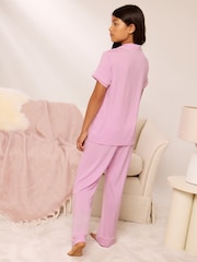 روز وردي - حزمة Lipsy Jersey Shirt And Long Leg بيجامات (5-16yrs) - صورة 5 من 5