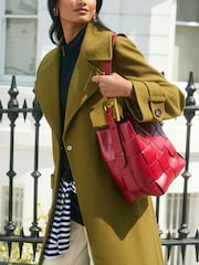 Love & Roses Red Oversized Weave Buckle Shoulder Bag - Image 2 of 8