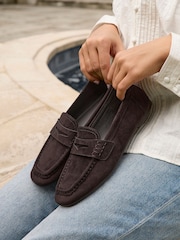 Smeđa - Linzi Edition Square Toe Penny Loafers - Slika 1 od 6