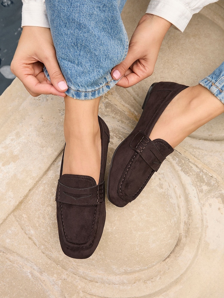 Smeđa - Linzi Edition Square Toe Penny Loafers - Slika 2 od 6