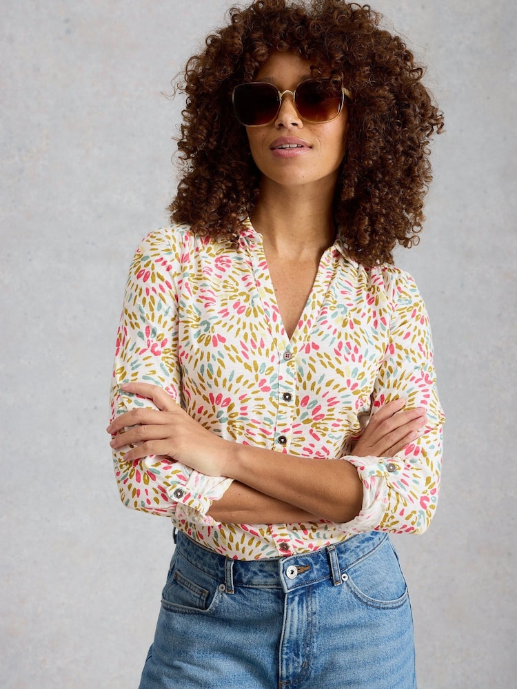 White Stuff White Annie Jersey Shirt - Image 1 of 6