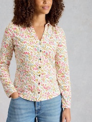 White Stuff White Annie Jersey Shirt - Image 3 of 6