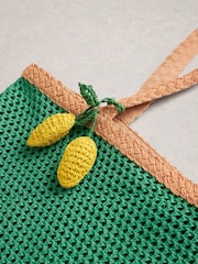 White Stuff Green Lyla Woven Tote Bag - Image 4 of 4