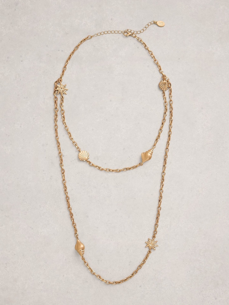 White Stuff Gold Tone Sandy Necklace - Image 1 of 2 White Stuff Gold Tone Sandy Necklace - Image 1 of 2