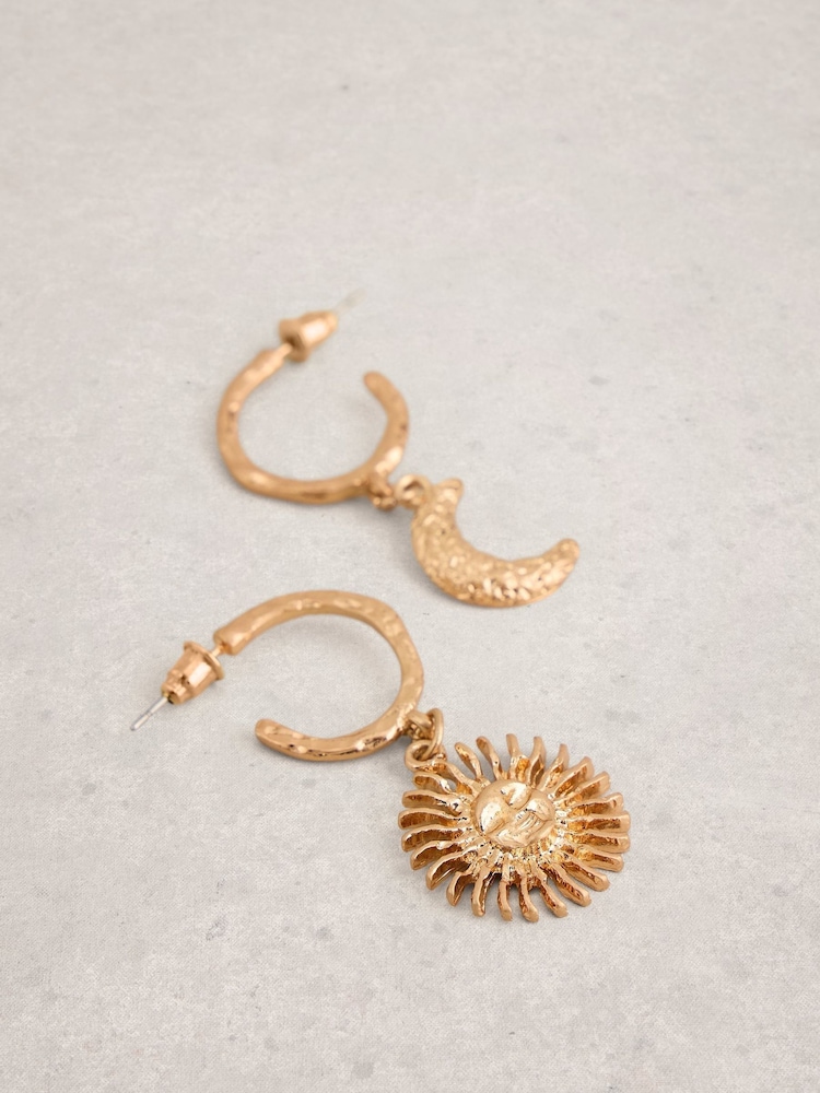 White Stuff Gold Tone Marisol Sun Earrings - Image 1 of 2