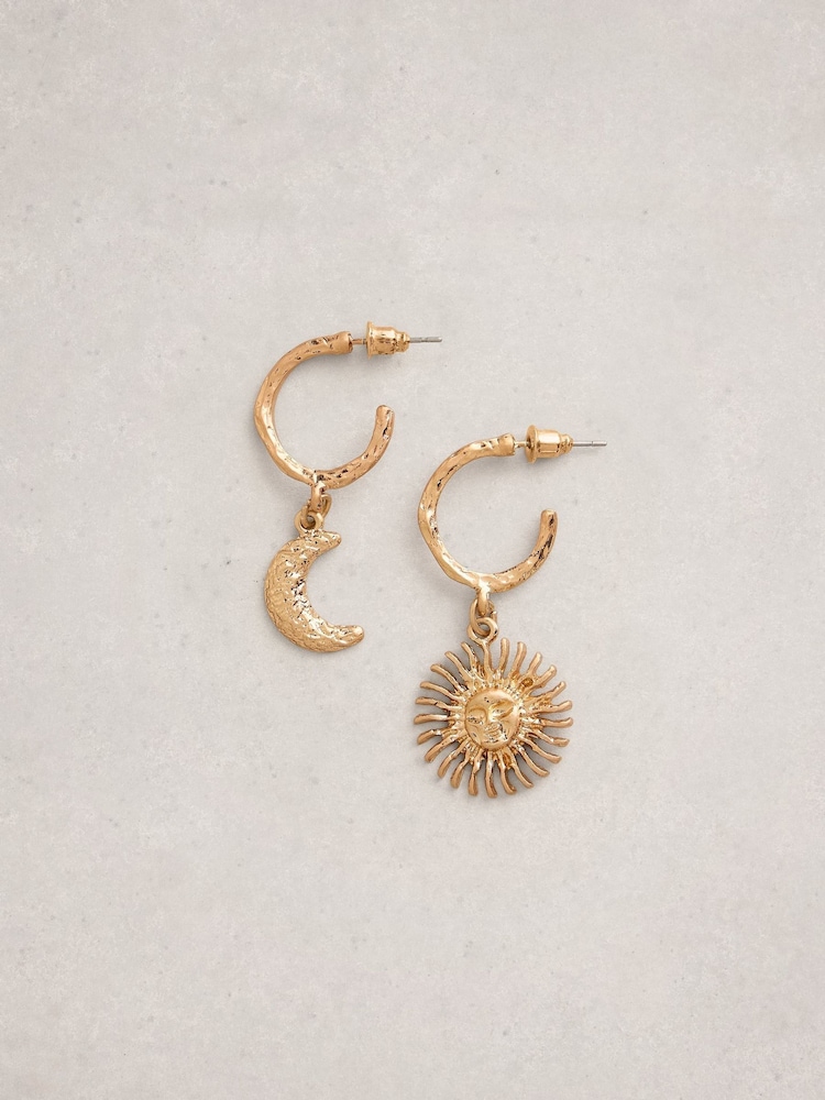 White Stuff Gold Tone Marisol Sun Earrings - Image 2 of 2