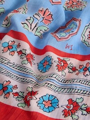 White Stuff Blue Callie Printed Scarf - Image 3 of 3