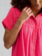 White Stuff Pink Didi Double Cloth Shirt - Image 4 of 6