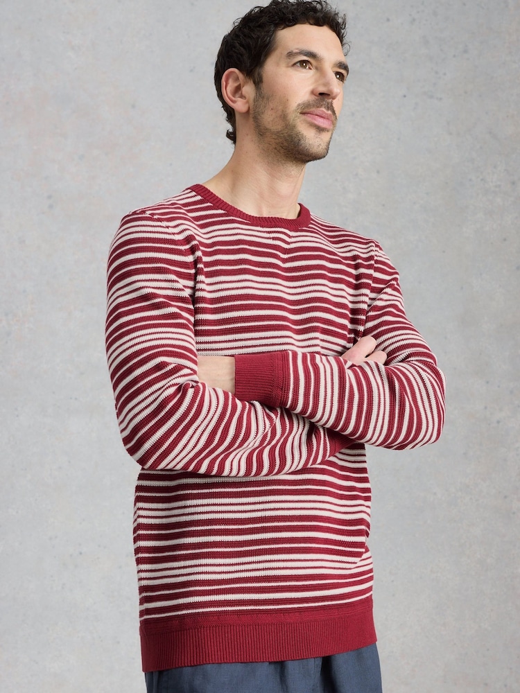 White Stuff Red Attadale Crew Neck Thin Stripe Jumper - Image 2 of 6 White Stuff Red Attadale Crew Neck Thin Stripe Jumper - Image 2 of 6