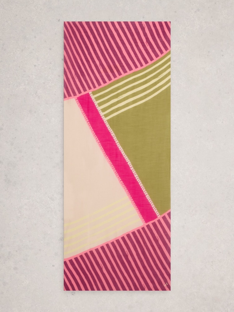 White Stuff Pink Callie Printed Scarf - Image 2 of 3