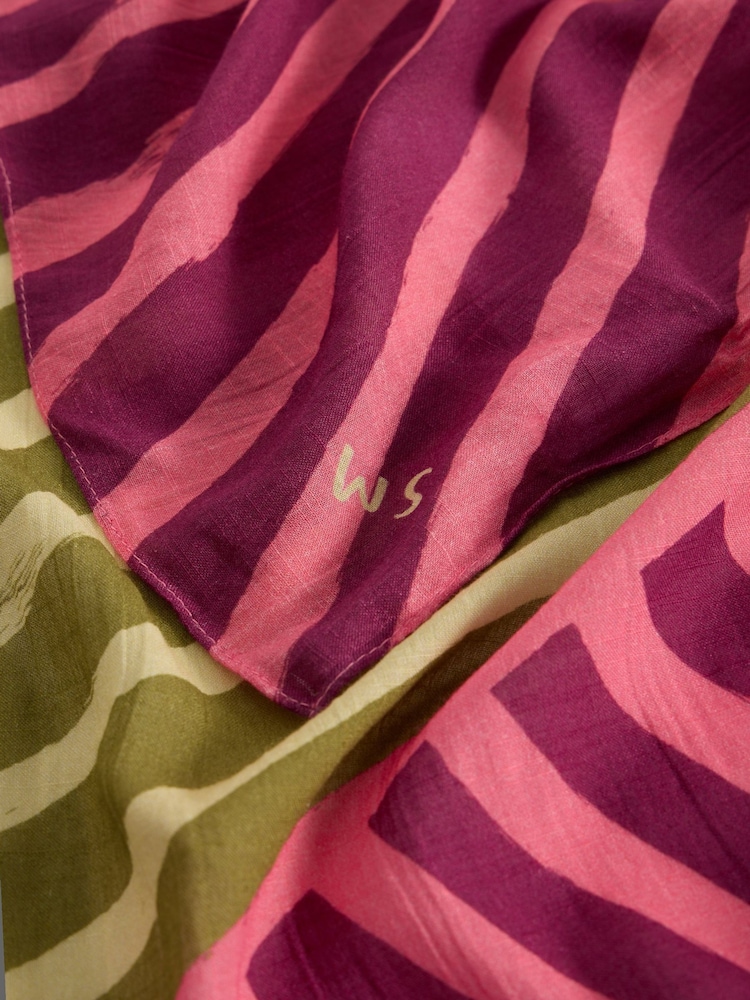 White Stuff Pink Callie Printed Scarf - Image 3 of 3