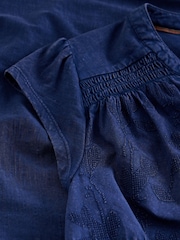 White Stuff Blue Amelia Embroidery Top - Image 6 of 6