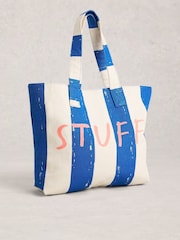 White Stuff Blue Canvas Summer Stuff Bag - Image 2 of 4