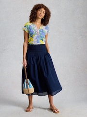 White Stuff White Nelly Notch Neck T-Shirt - Image 3 of 6