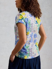 White Stuff White Nelly Notch Neck T-Shirt - Image 4 of 6