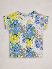 White Stuff White Nelly Notch Neck T-Shirt - Image 5 of 6